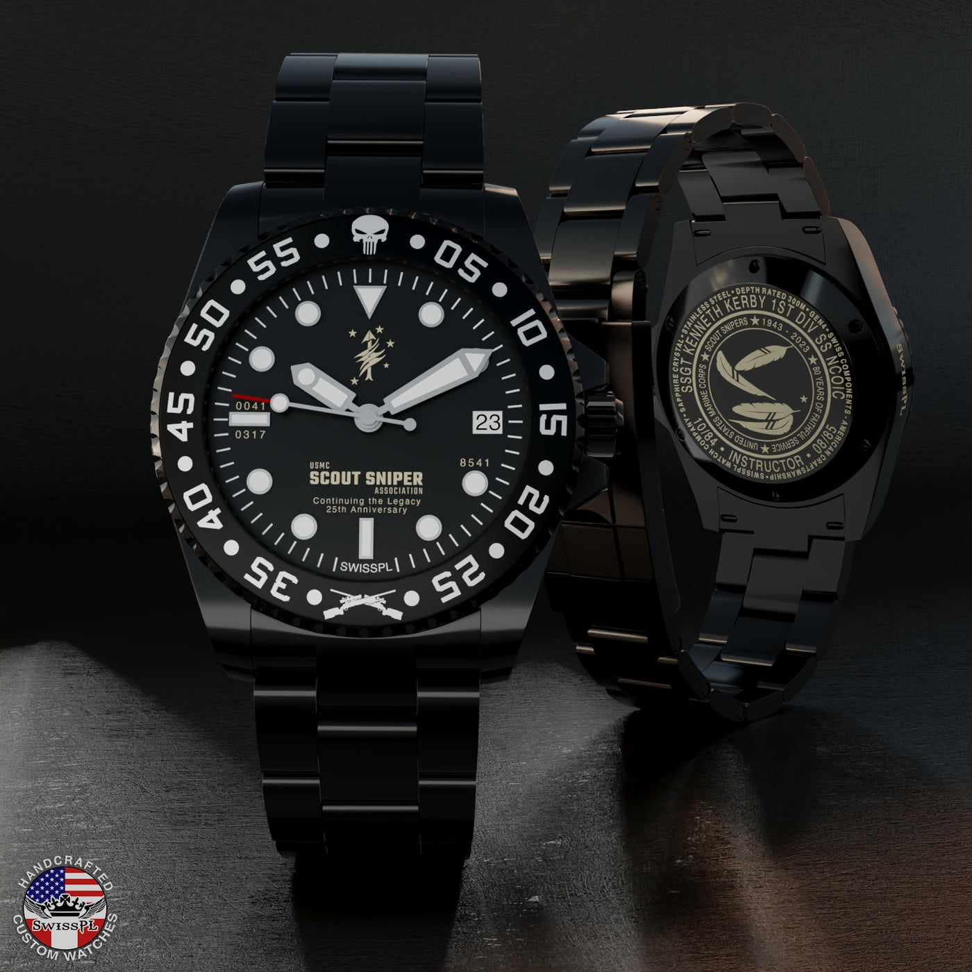 Exclusive Tribute: limited edition USMC Scout Sniper watches.