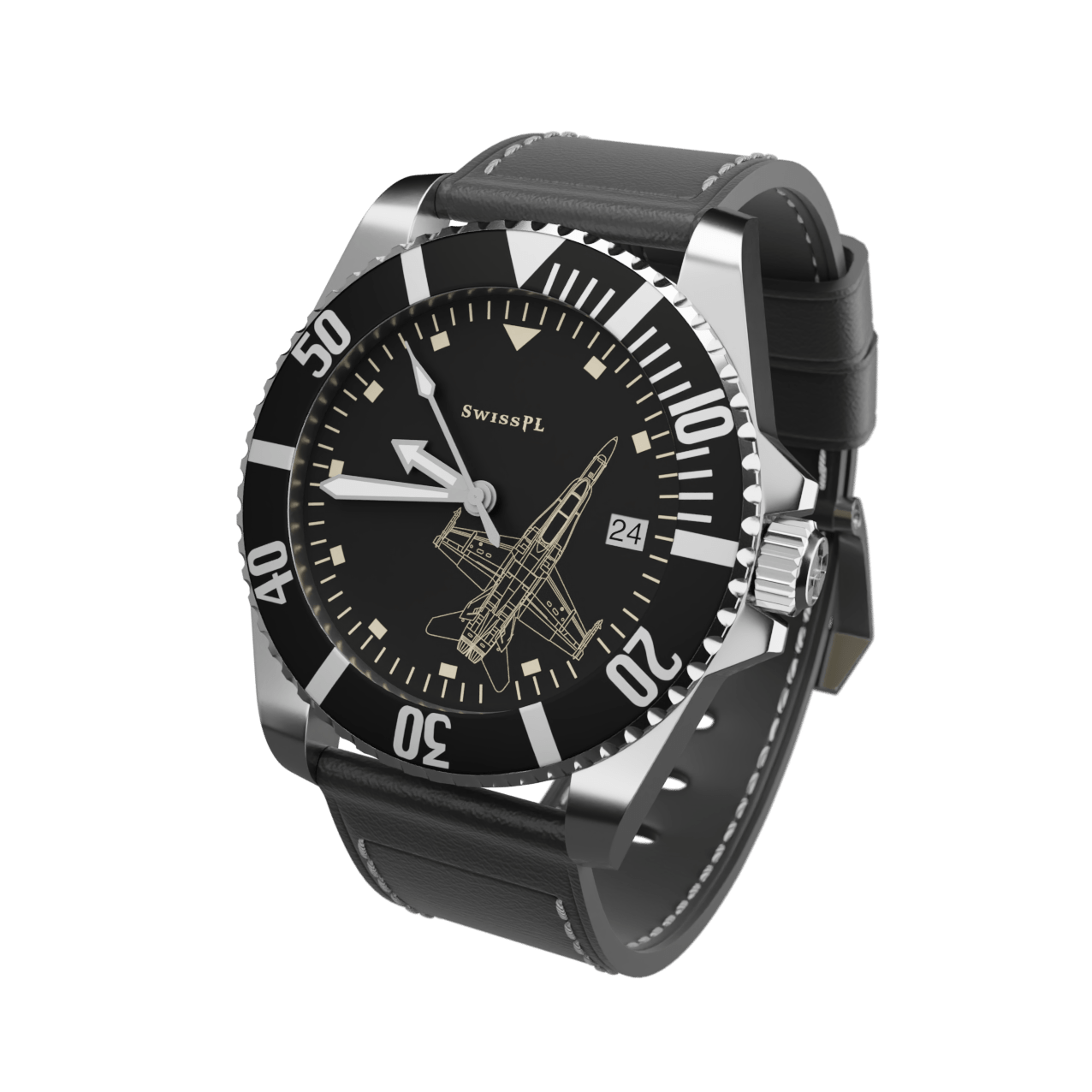 F-18 Hornet top-view / Classic 42mm